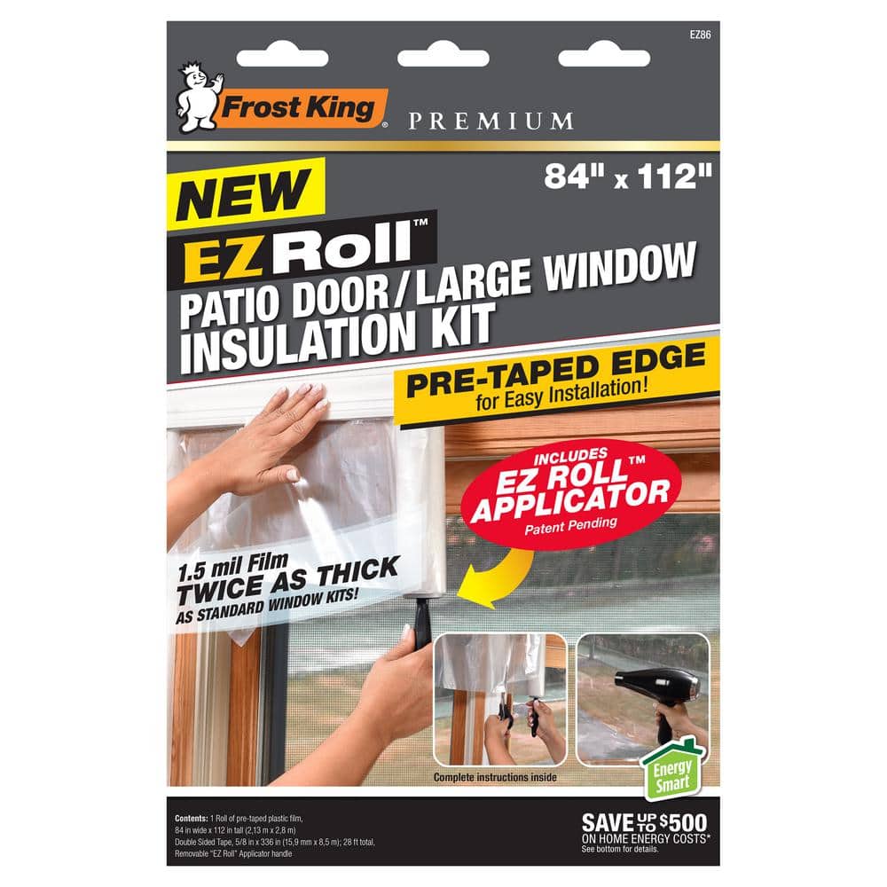 Frost King E/O 84 in. x 112 in. Premium Heavy-Duty EZ Roll Shrink Patio Door/Large Window Insulation Kit (2)