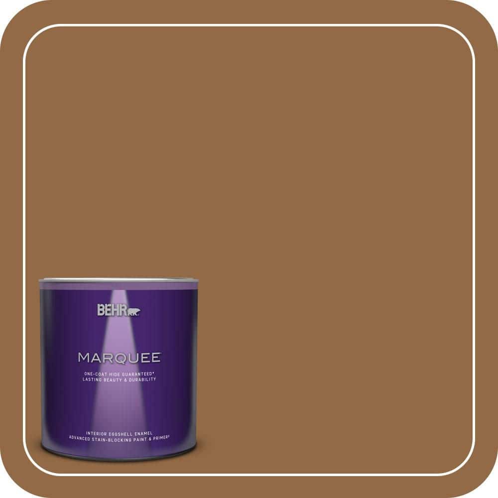 BEHR MARQUEE 1 qt. #QE-31 Barcelona Brown Eggshell Enamel Interior Paint & Primer