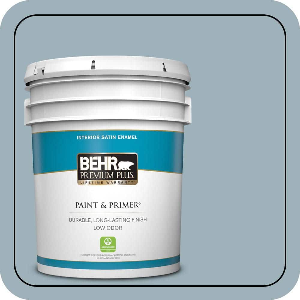 BEHR PREMIUM PLUS 5 gal. #MQ5-59 Ovation Satin Enamel Low Odor Interior Paint & Primer