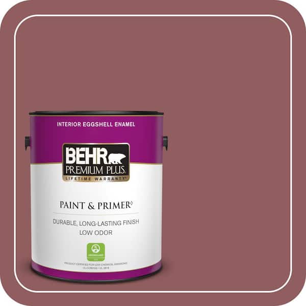 BEHR PREMIUM PLUS 1 gal. #S130-6 Spiced Potpourri Eggshell Enamel Low Odor Interior Paint & Primer (2)