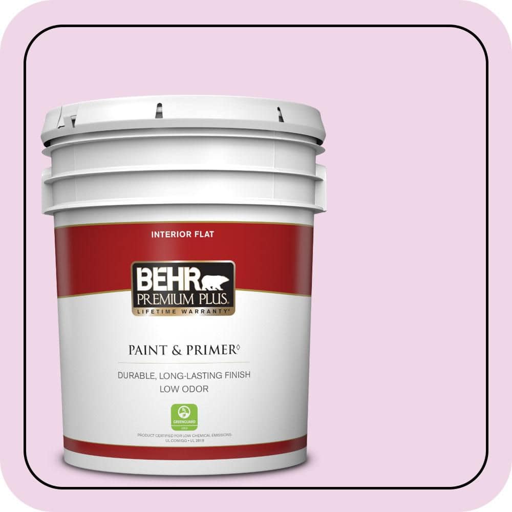 BEHR PREMIUM PLUS 5 gal. #P110-1 All Made Up Flat Low Odor Interior Paint & Primer