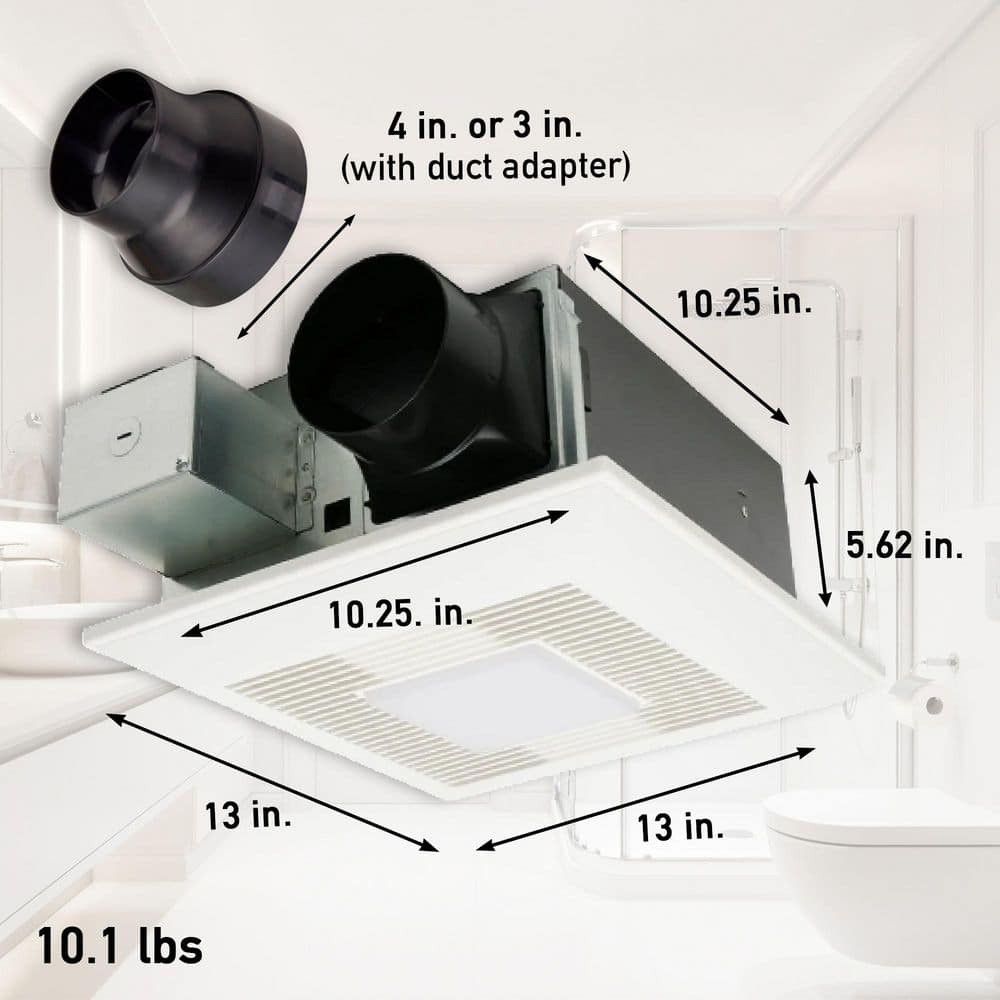 Panasonic WhisperFit DC/LED, Pick-A-Flow 50,80,110 CFM ENERGY STAR Quiet Ceiling Bathroom Exhaust Fan, Flex-Z Fast Install Bracket (2)