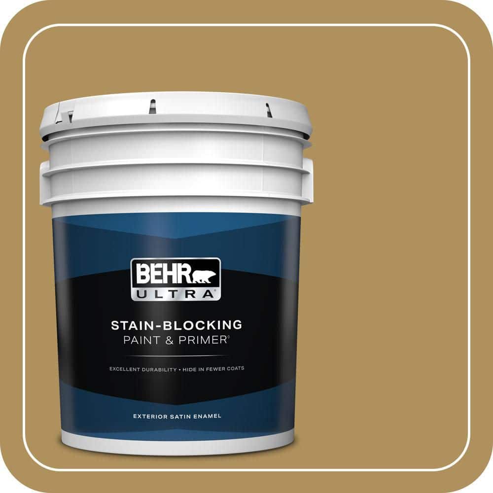BEHR ULTRA 5 gal. #S310-5 Brazilian Citrine Satin Enamel Exterior Paint & Primer