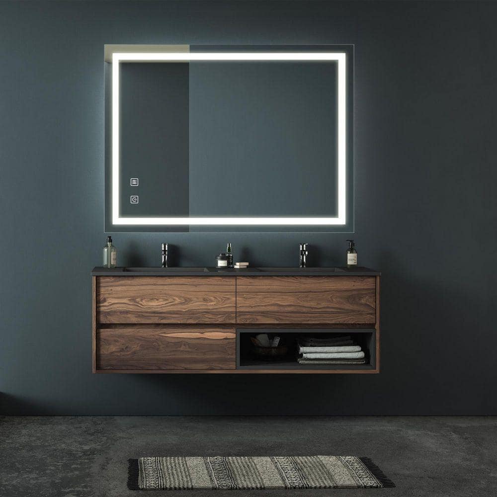 Sarlai 32 in. W x 24 in. H Clear Rectangular Frameless Bathroom Vanity Mirror (1-Pack)