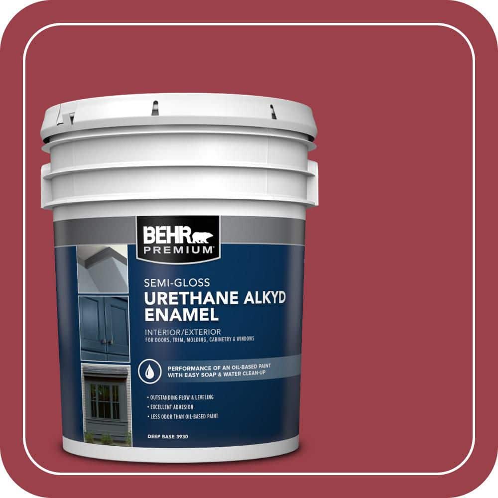 BEHR PREMIUM 5 gal. Home Decorators Collection #HDC-CL-01 Timeless Ruby Urethane Alkyd Semi-Gloss Enamel Interior/Exterior Paint