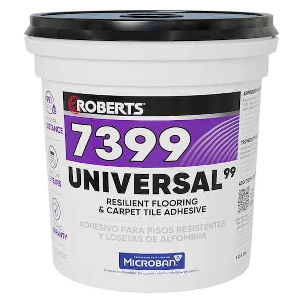 ROBERTS 1 Gal. (4 qt.) 8-10 Hour Dry Time Universal Resilient Flooring and Carpet Tile Floor Adhesive in Off White