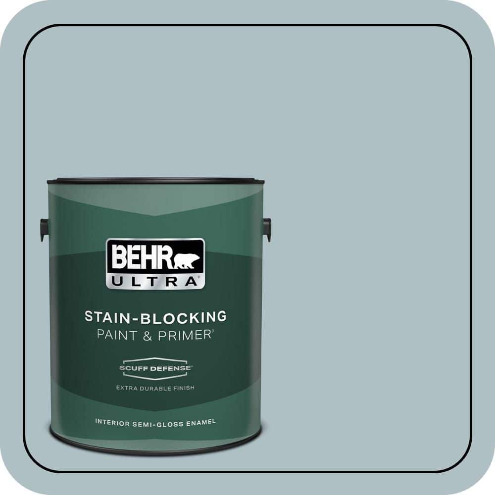 BEHR ULTRA 1 gal. #PPU13-14 Ozone Extra Durable Semi-Gloss Enamel Interior Paint & Primer