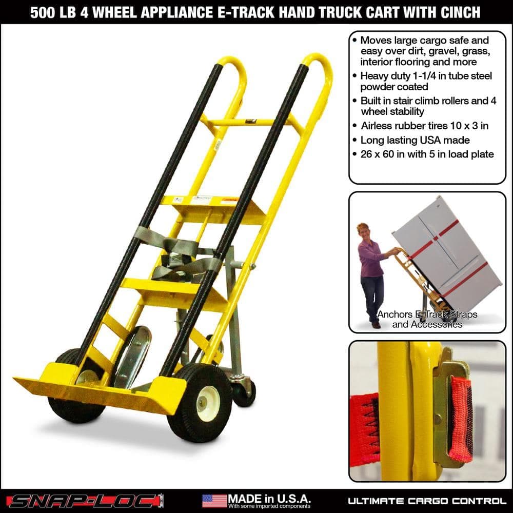 SNAP-LOC 400 lbs. 4-Wheel Appliance Cart with Airless Tires (2)