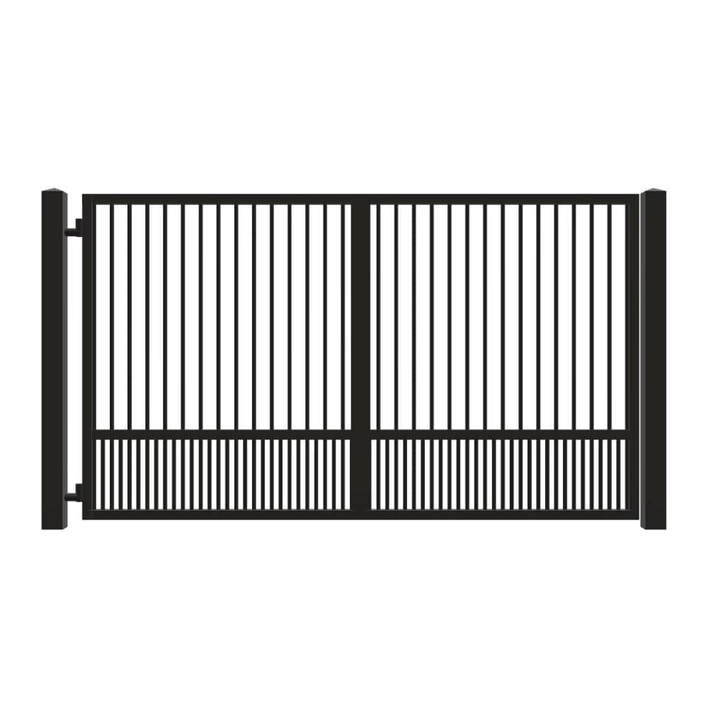Unbranded Driveway Gate — Swing, Side, Square, Puppy, Black — 130"W x 72"H (1)