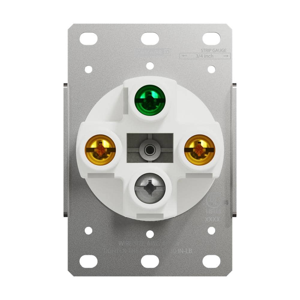 Square D Series 125/250-Volt Flush Mount NEMA 14-30R Dryer Single Outlet Back Wire Matte (3)