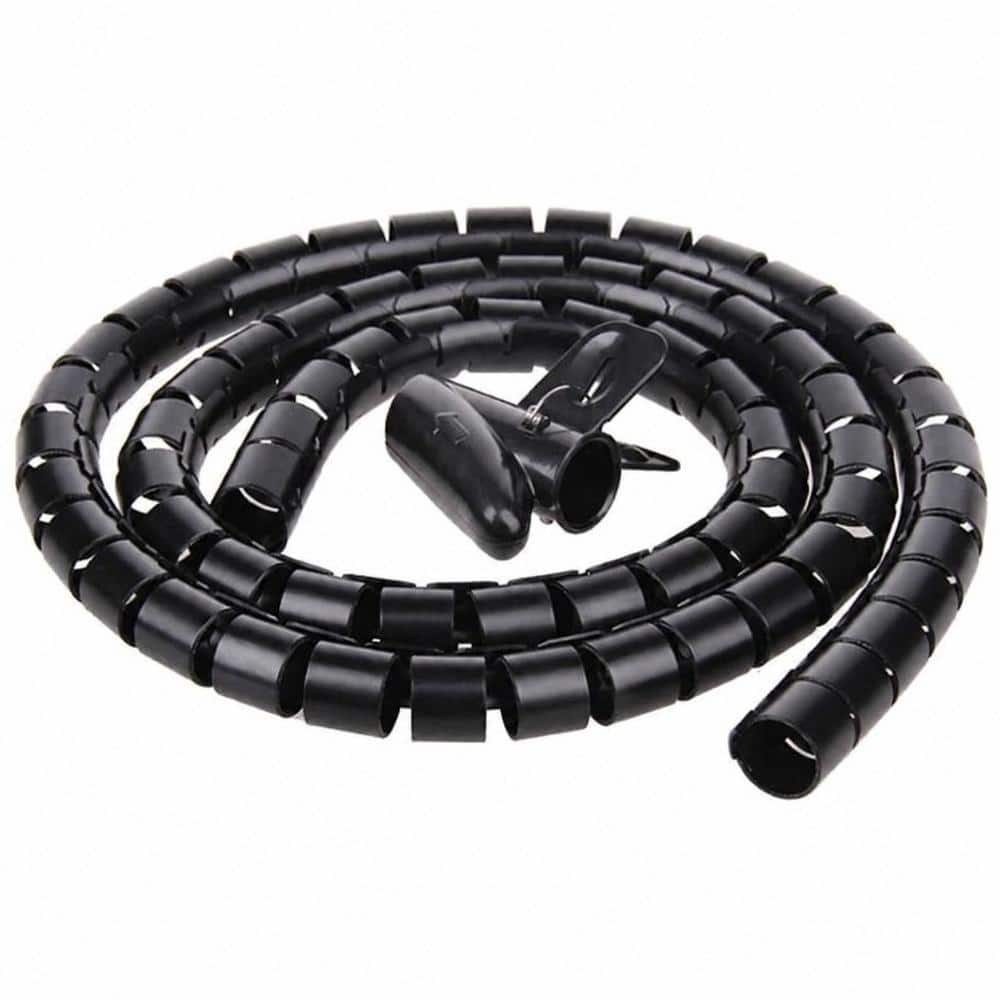 Unbranded 20 ft Spiral Cable Management Wrap 1.1 in Dia Flexible PE Cord Organizer Sleeve for TV, Computer, Office (1)