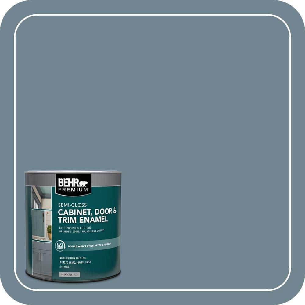 BEHR PREMIUM 1 qt. #HDC-AC-24 Lyric Blue Semi-Gloss Enamel Interior/Exterior Cabinet, Door & Trim Paint (1)