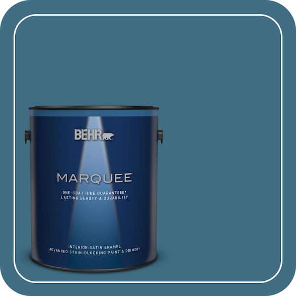 BEHR MARQUEE 1 gal. #560D-6 Seven Seas Satin Enamel Interior Paint & Primer (2)