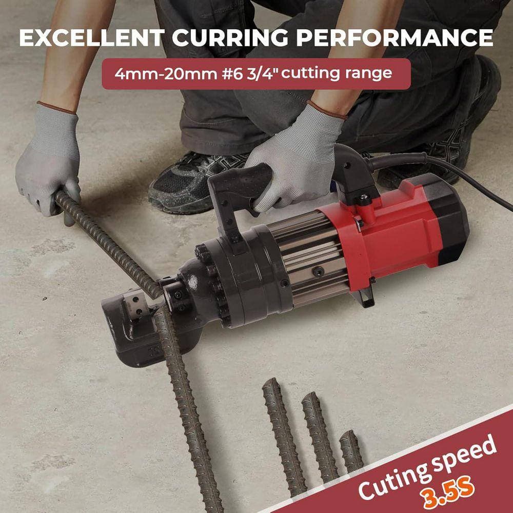 KIWDZFU Hydraulic Electric Rebar Cutter 1050-Watts 110-Volt Cuts Up to 3/4 in. 4-20mm Rebar with Portable Metal Storage Box (3)