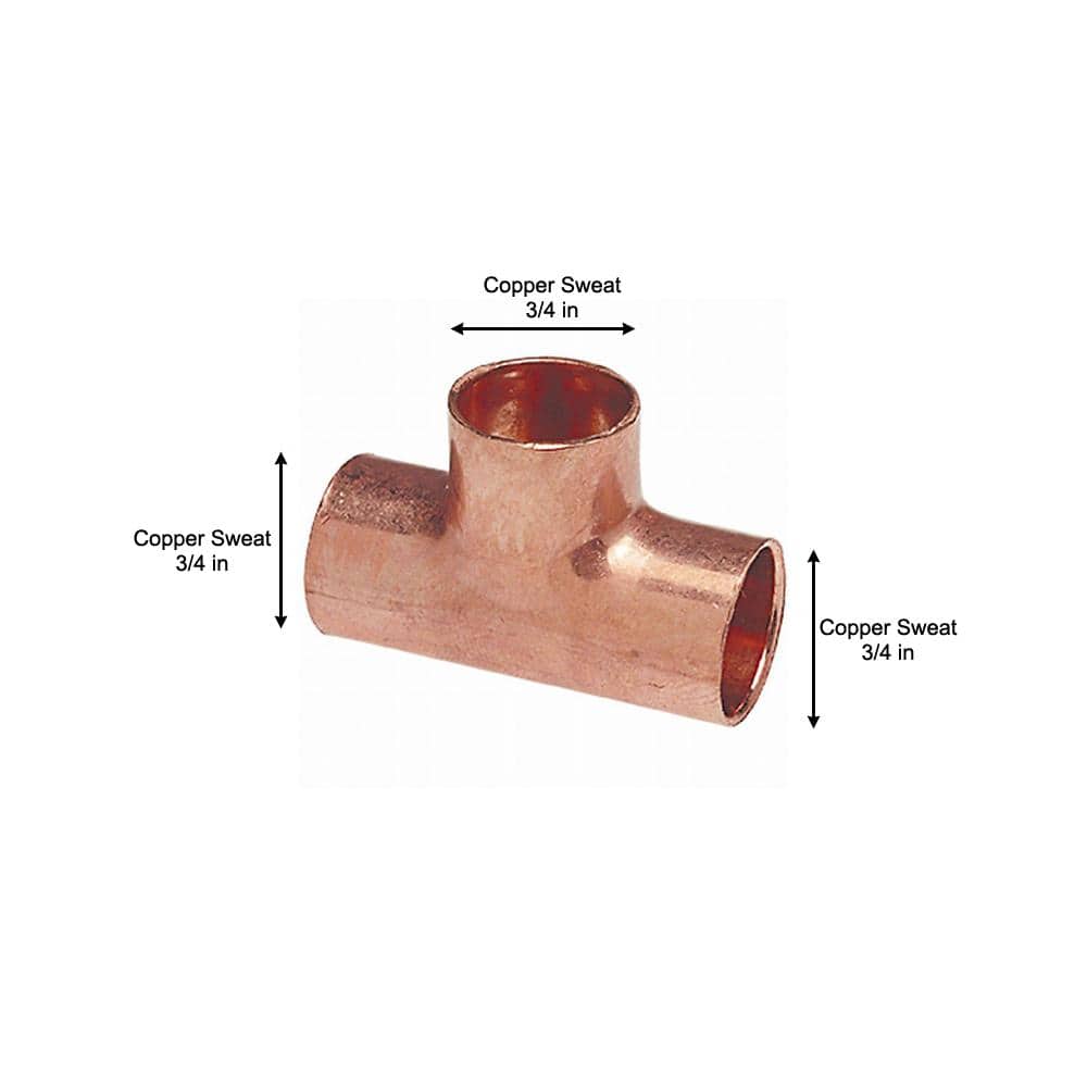 Everbilt 3/4 in. Copper All Cup Tee Fitting (10-Pack) (3)