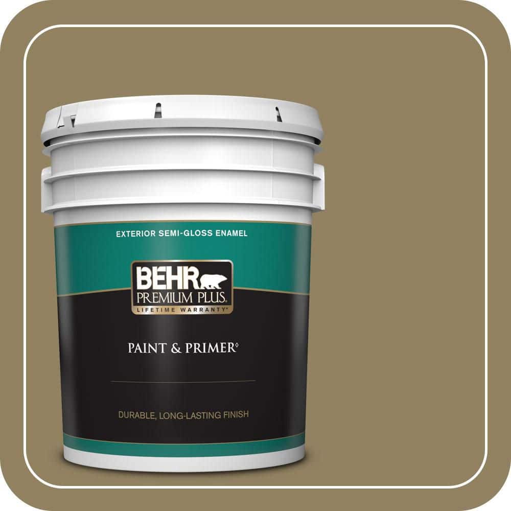 BEHR PREMIUM PLUS 5 gal. #PPU8-02 Gingko Tree Semi-Gloss Enamel Exterior Paint & Primer