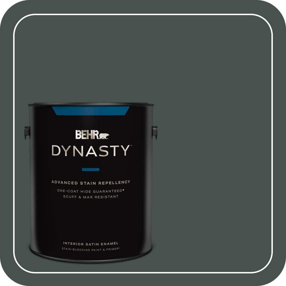 BEHR DYNASTY 1 gal. #QE-48 New Forest Satin Enamel Interior Stain-Blocking Paint & Primer