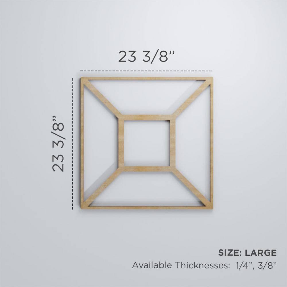 Ekena Millwork 23-3/8" x 23-3/8" x 1/4" Large Marion Decorative Fretwork Wood Wall Panels, Birch (20-Pack) (2)