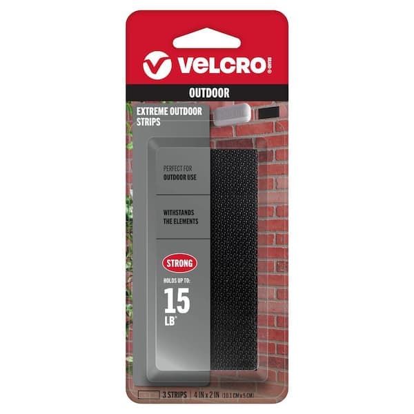 VELCRO 4 in. x 2 in. Extreme Outdoor Strips in Black (3-Pack) (2)