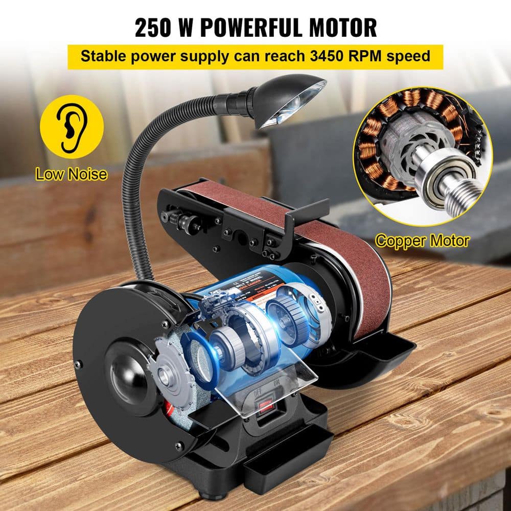 SKYSHALO 2IN1 2 in. Belt Grinder for Knife Making, 6 in. 3450 RPM Belt and Disc Sander, 90° Holder, Sturdy Base, LED Lamp (2)