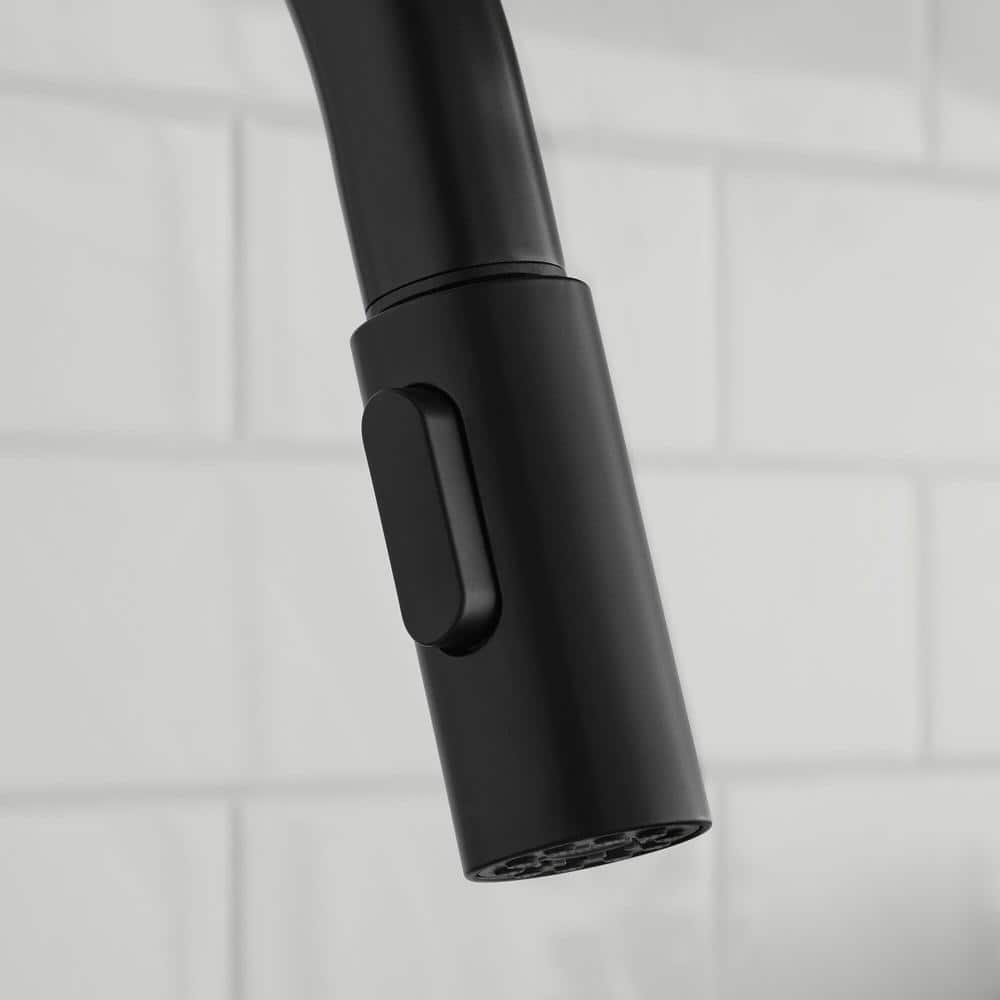 Glacier Bay Paulina Single-Handle Pull-Down Sprayer Kitchen Faucet with TurboSpray, FastMount, Soap Dispenser in Matte Black (4)