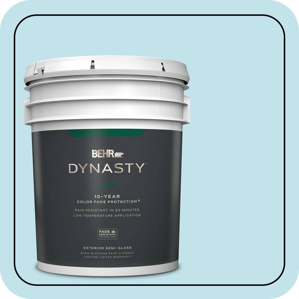 BEHR DYNASTY 5 gal. #540C-2 Serene Sky Semi-Gloss Exterior Stain-Blocking Paint & Primer