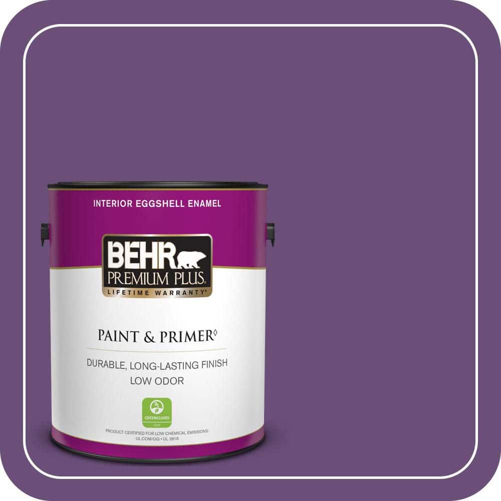BEHR PREMIUM PLUS 1 gal. #660B-7 Exotic Purple Eggshell Enamel Low Odor Interior Paint & Primer