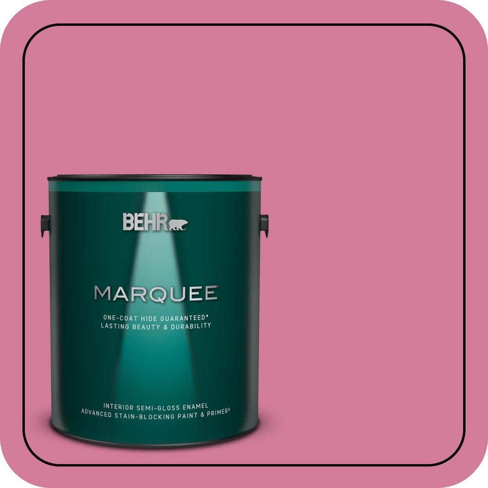 BEHR MARQUEE 1 gal. #P130-5 Little Bow Pink Semi-Gloss Enamel Interior Paint & Primer