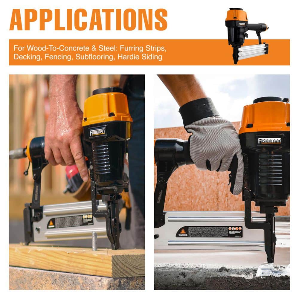 Freeman Pneumatic 14-Gauge 2-1/2 in. Heavy Duty Concrete T Nailer (3)