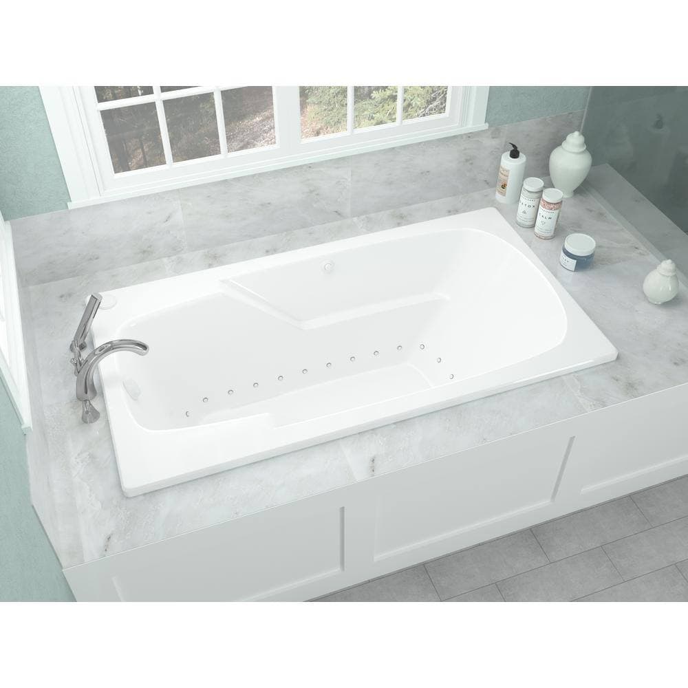 Universal Tubs Coral Series 71 in. x 42 in. Rectangular Air Bathtub with Right Side Drain and Aromatherapy in Glossy Smooth White (3)