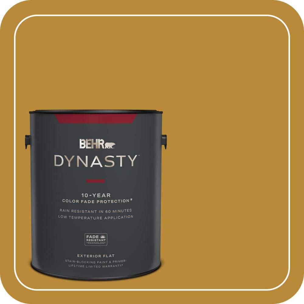 BEHR DYNASTY 1 gal. #S-H-350 Burmese Gold Flat Exterior Stain-Blocking Paint & Primer