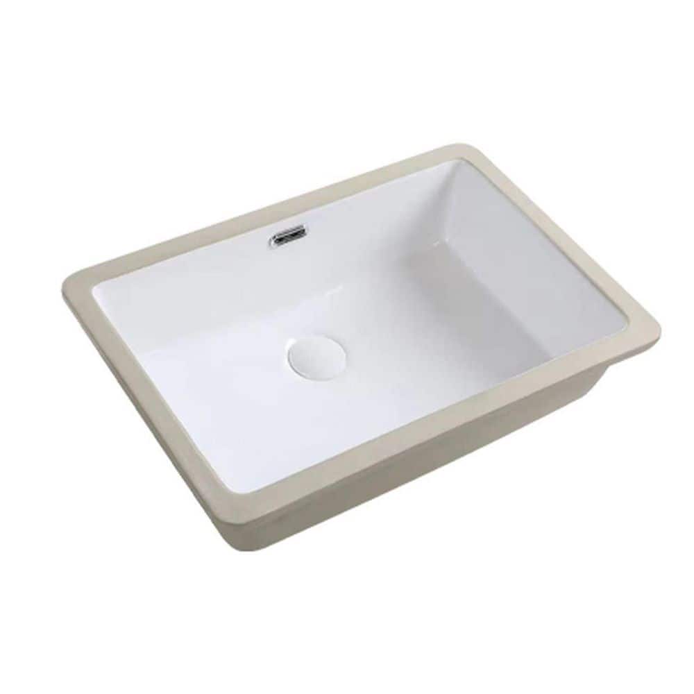 LIVACA 24 in. 16 in. Drop-In Bathroom Sink in White Ceramic with Easy-Clean Glazed Surface and Deep Single Bowl (1)