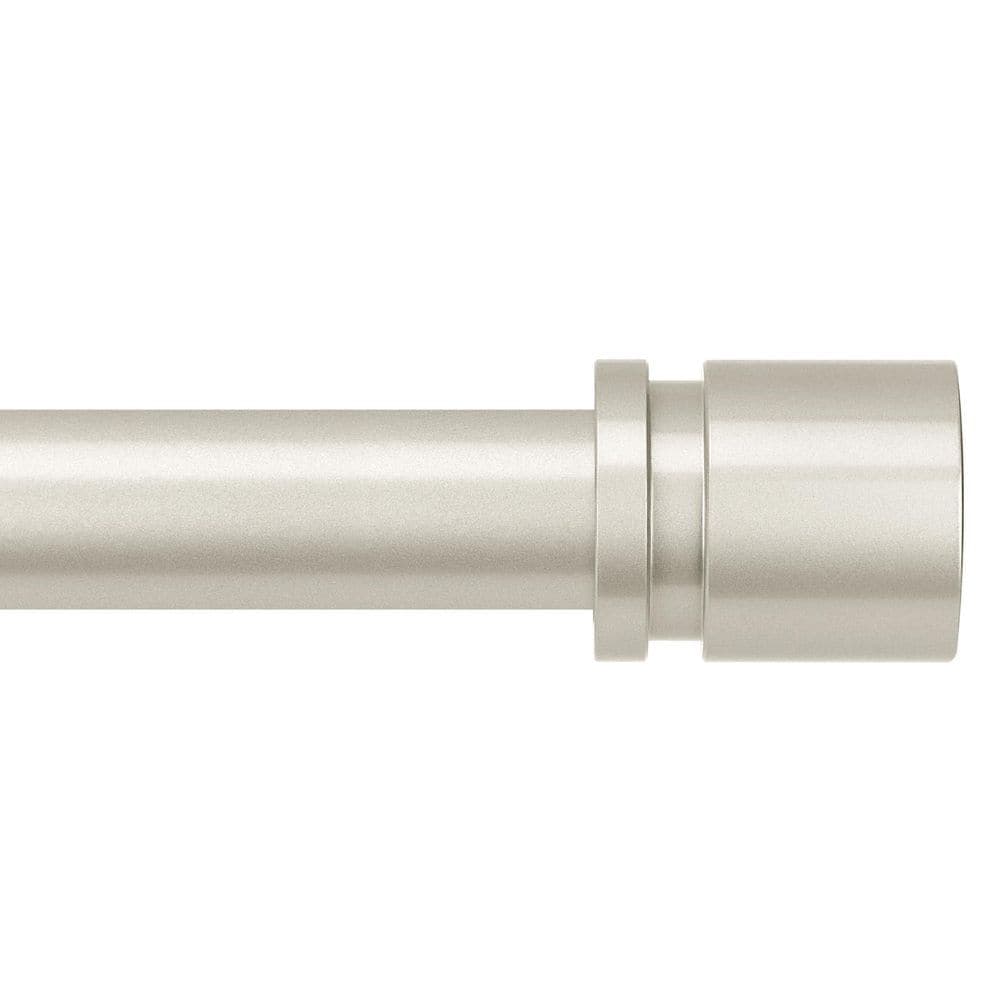 NVNOO 16 in. to 144 in. Adjustable Length 1 in. Diameter Window Curtain Rod with Aluminium End Cap Silver (1)
