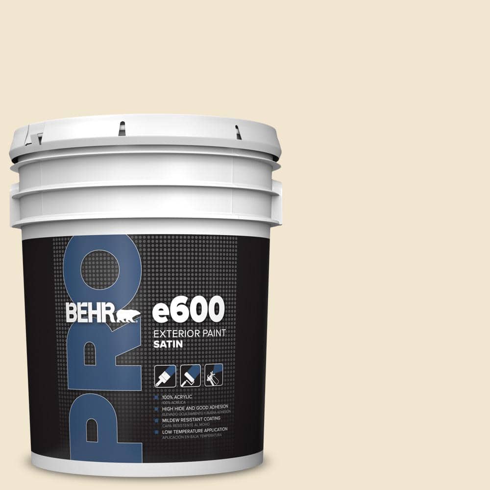 BEHR PRO 5 gal. #330E-1 Informal Ivory Satin Exterior Paint