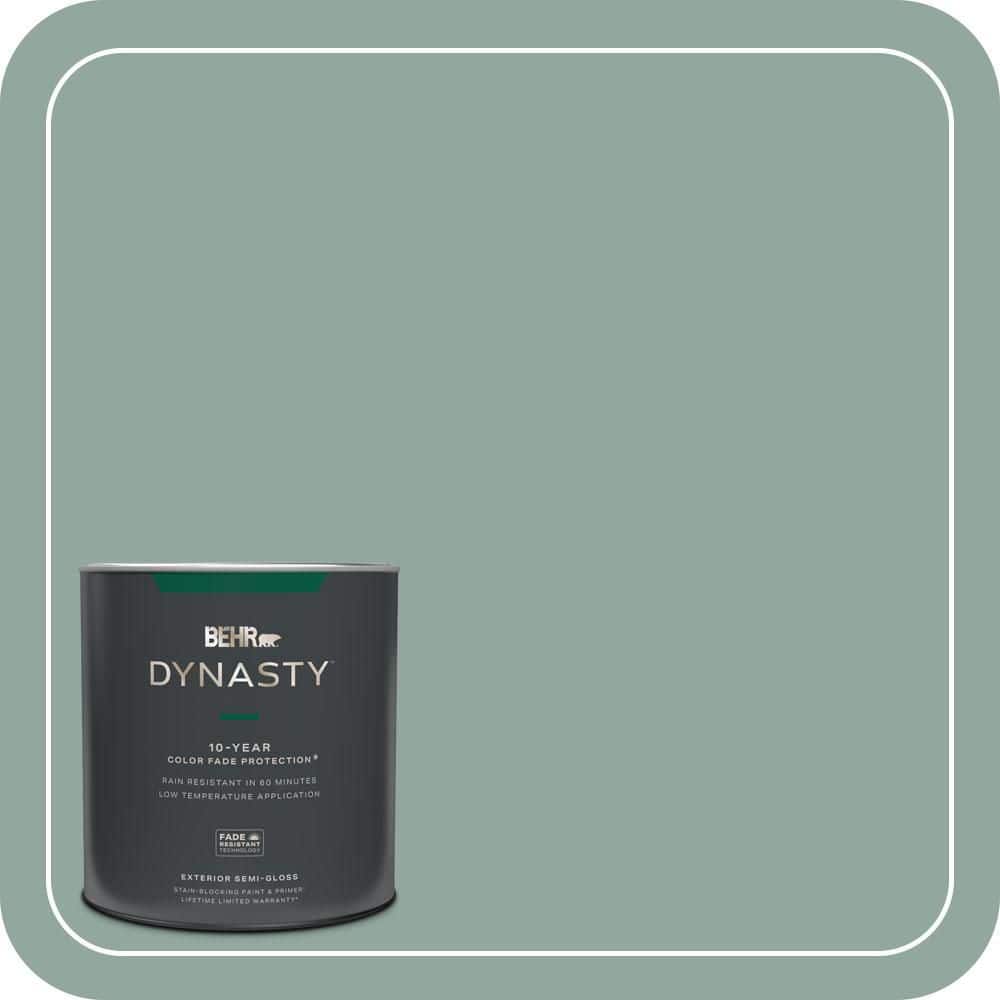 BEHR DYNASTY 1 qt. #PPU12-05 Lotus Leaf Semi-Gloss Enamel Exterior Stain-Blocking Paint & Primer