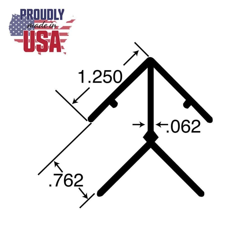 Outwater 1.25 in. D x 1.25 in. W x 72 in. L Finished Black Powder Coated Aluminum Corner Moulding Fits 3/4 in. Boards (18-Pack) (2)