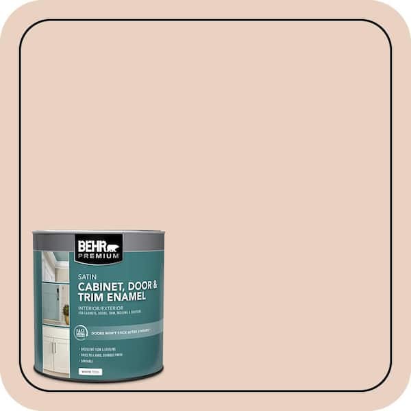 BEHR PREMIUM 1 qt. #S200-1 Conch Shell Satin Enamel Interior/Exterior Cabinet, Door & Trim Paint (2)