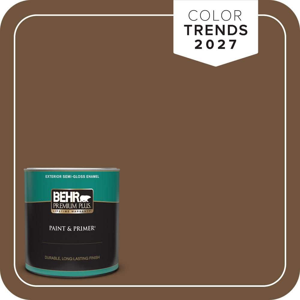 BEHR PREMIUM PLUS 1 qt. #PPU4-20 Ancient Root Semi-Gloss Enamel Exterior Paint & Primer