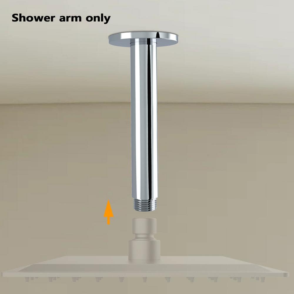 Satico 6 in. Stainless Steel Wall Mount Round Shower Arm, Brusehd Nickel (3)