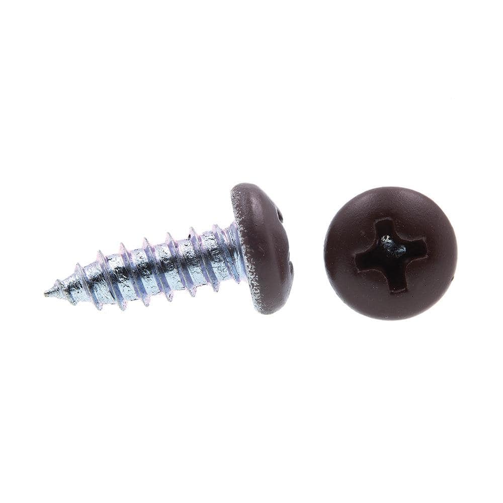 Prime-Line #8 x 1/2 in. Zinc Plated Steel With Brown Head Phillips Drive Pan Head Self-Tapping Sheet Metal Screws (25-Pack) (2)