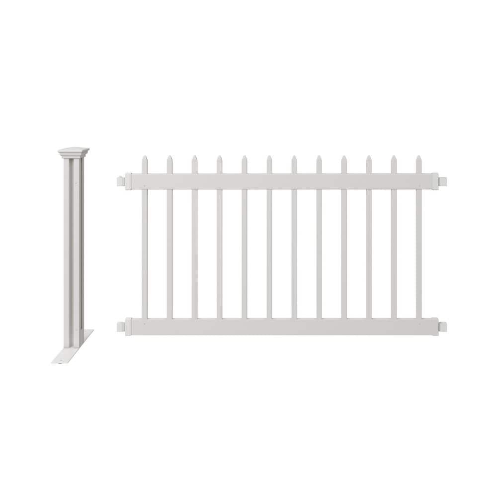 Zippity Outdoor Products 3.2 ft. H x 5.5 ft. W Kensington Hinged White Vinyl Spaced Picket Portable Event Fence Kit (1)