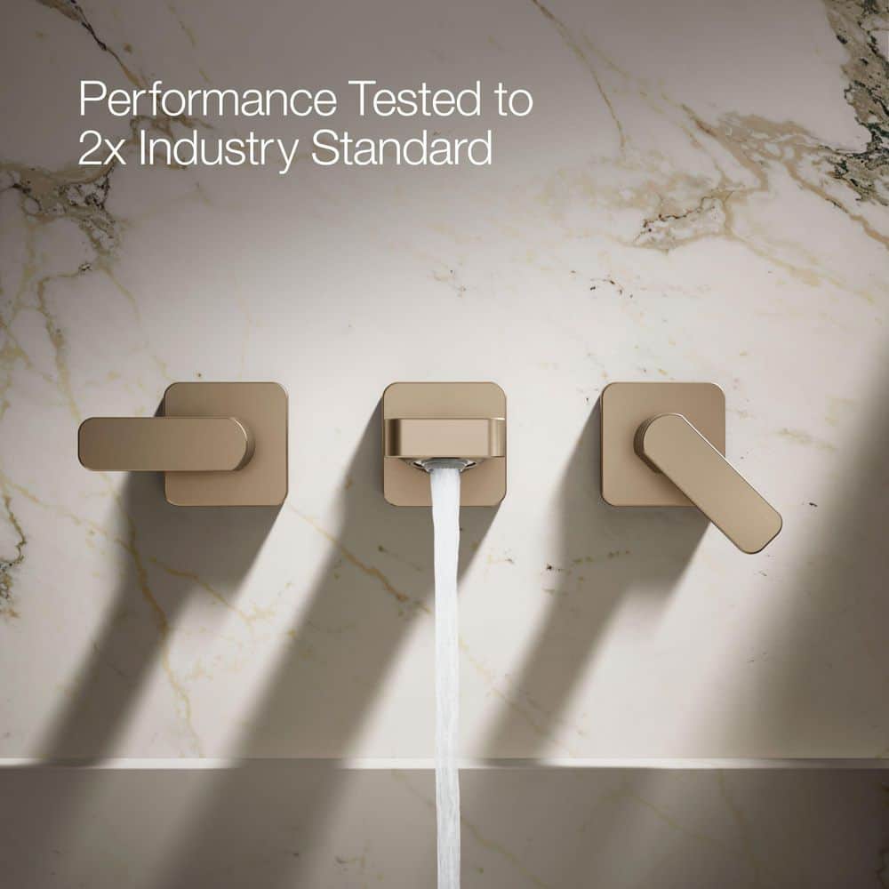 KOHLER Parallel Wall-Mount Bathroom Sink Faucet Trim 1.2 Gpm in Vibrant Brushed Bronze (3)