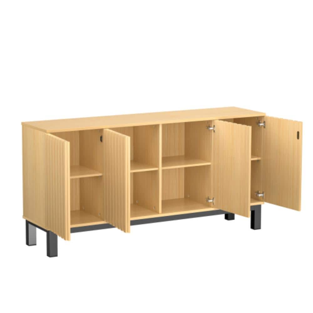 Unbranded 63.2 in. W x 16 in. D x 31 in. H Bathroom Brown Linen Cabinet