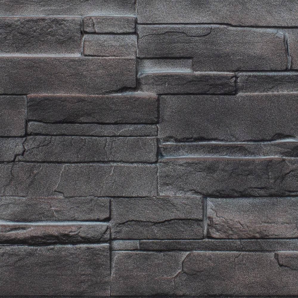 NovikStone 13.6 in. W x 41.5 in. L Gray Faux Stone Panel Siding (2)