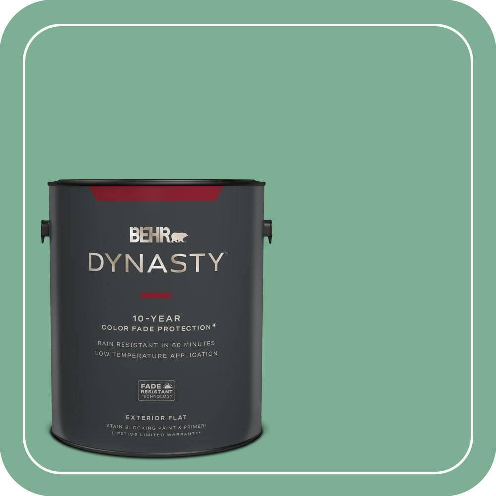 BEHR DYNASTY 1 gal. #MQ6-12 Nature Green Flat Exterior Stain-Blocking Paint & Primer