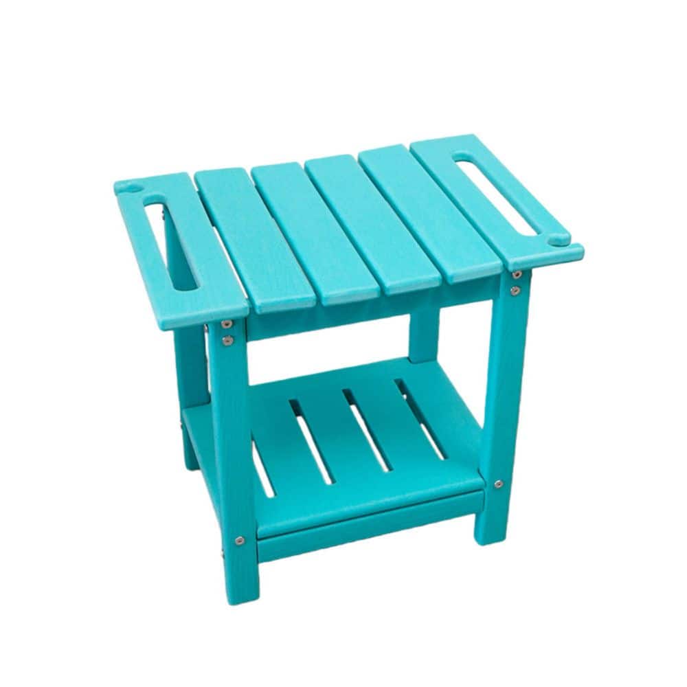 RKZHOPT 12.6 in. D x 18.5 in. W x 17 in. H Freestanding Walk In Shower Seat, Shower Bench in Lack Blue