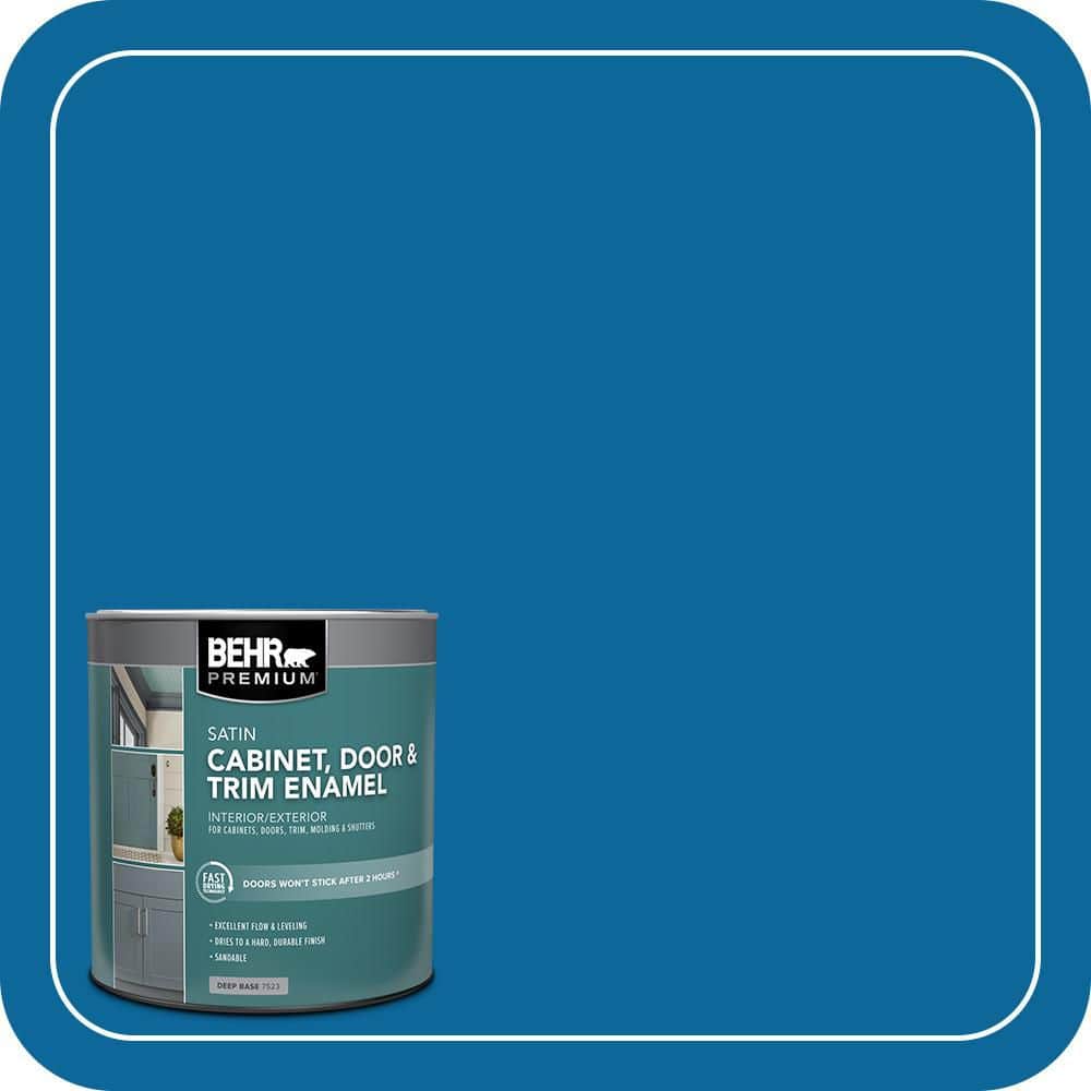 BEHR PREMIUM 1 qt. #MQ4-58 Mondrian Blue Satin Enamel Interior/Exterior Cabinet, Door & Trim Paint (1)
