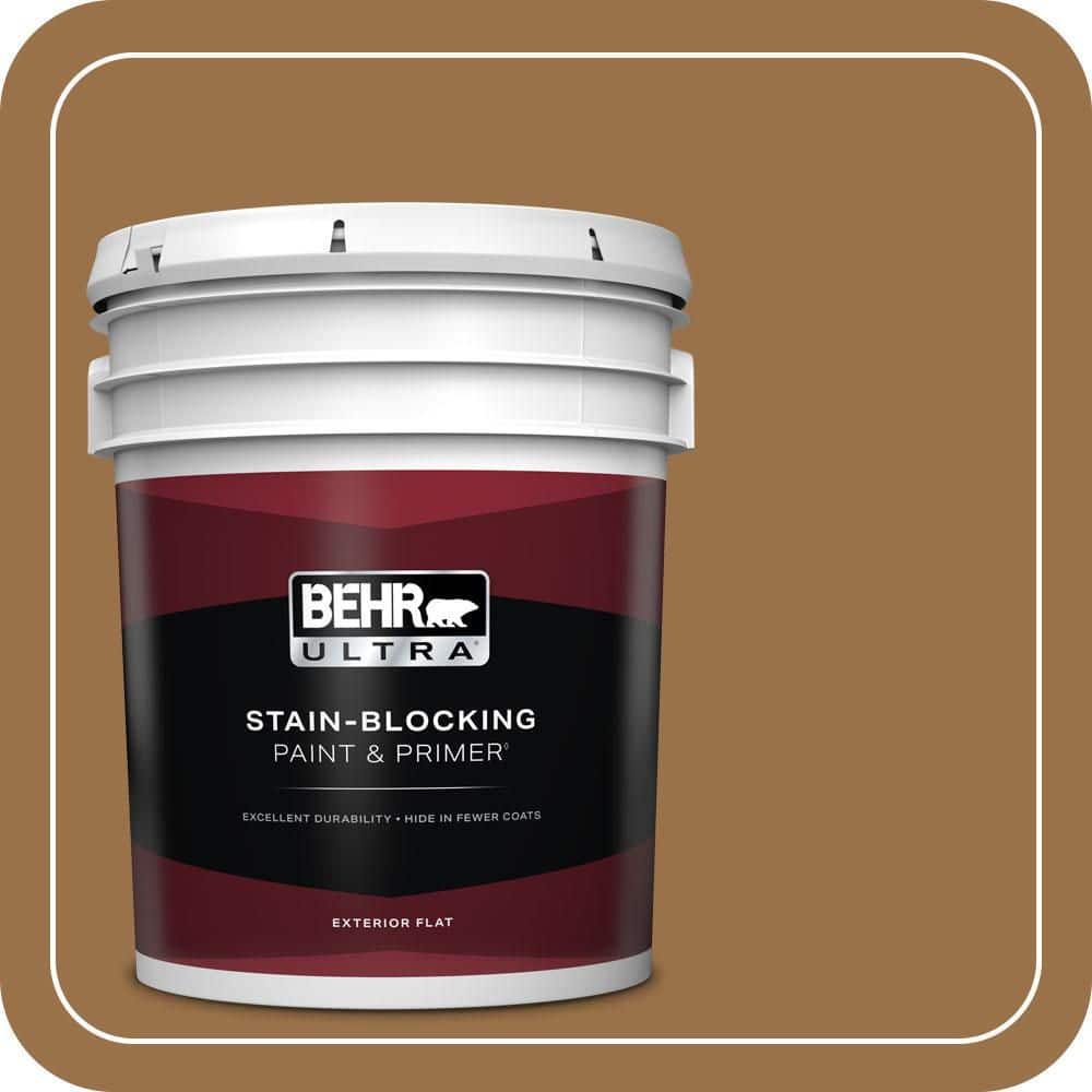 BEHR ULTRA 5 gal. #PPU4-17 Olympic Bronze Flat Exterior Paint & Primer