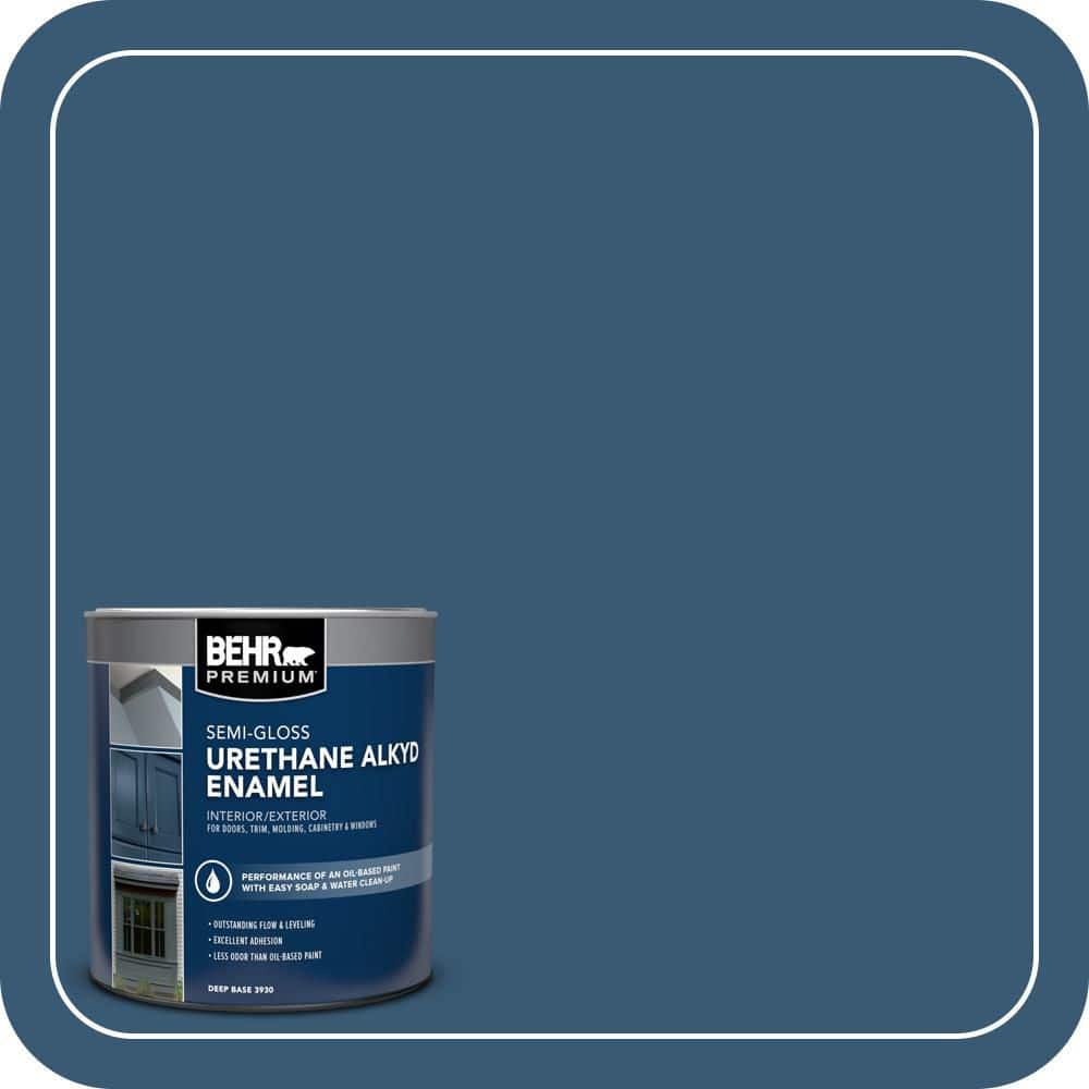 BEHR PREMIUM 1 qt. #M500-6 Express Blue Semi-Gloss Enamel Urethane Alkyd Interior/Exterior Paint (1)