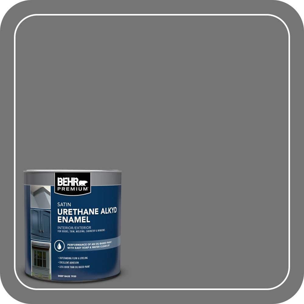 BEHR PREMIUM 1 qt. #N520-5 Iron Mountain Satin Enamel Urethane Alkyd Interior/Exterior Paint (1)
